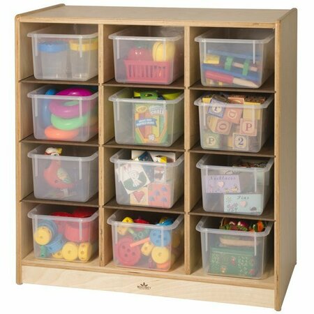 WHITNEY BROTHERS WB1410 29'' x 14'' x 30'' 12 Cubby Wood Storage Cabinet with Bins 9461410